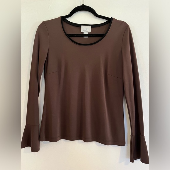 Ann Taylor Loft Petites Size Small Brown Blouse - Picture 1 of 5